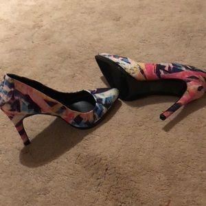 Pink and blue heels that are gorgeous!!